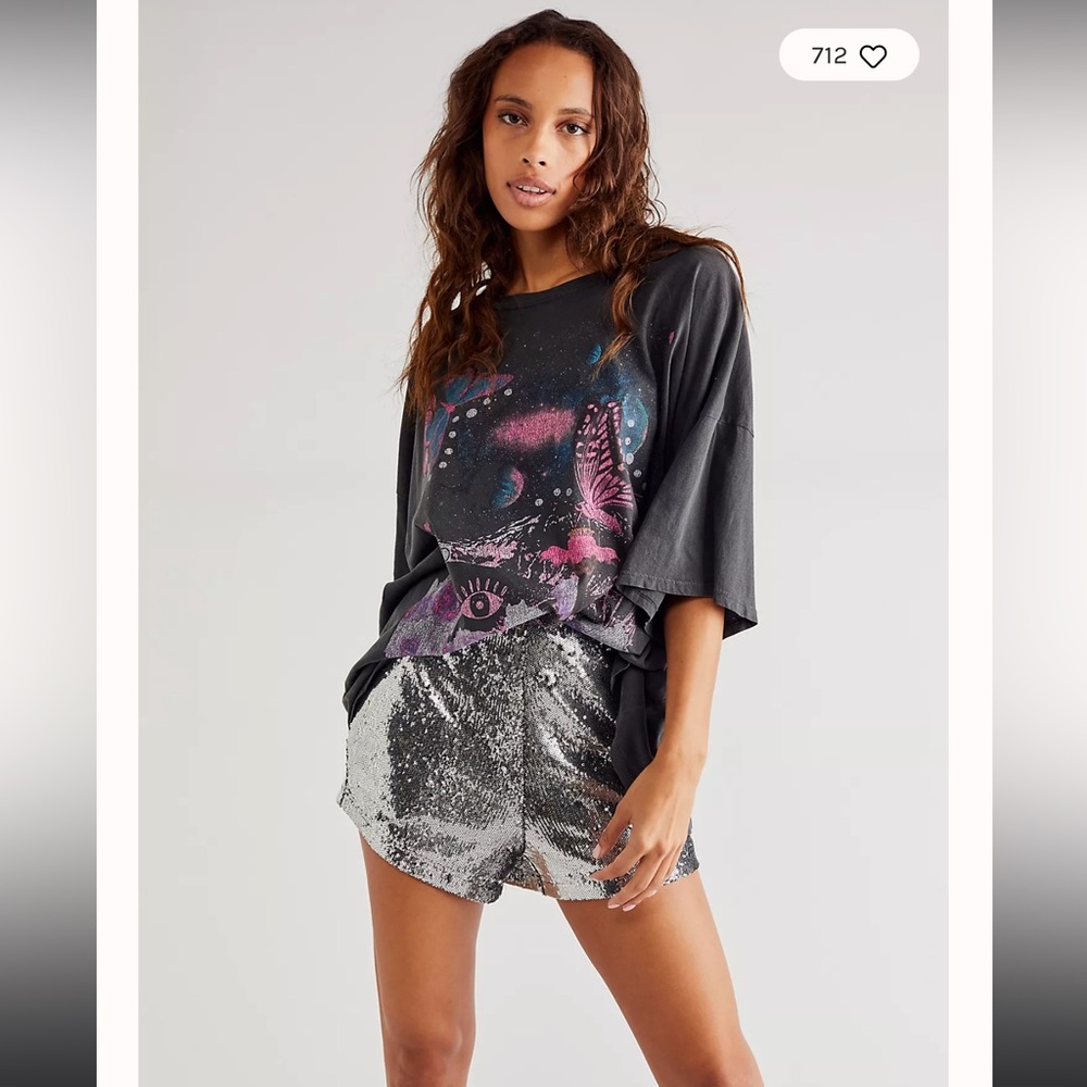 Free people X Midnight rider Psychedelic Collage One Size Tee NEW